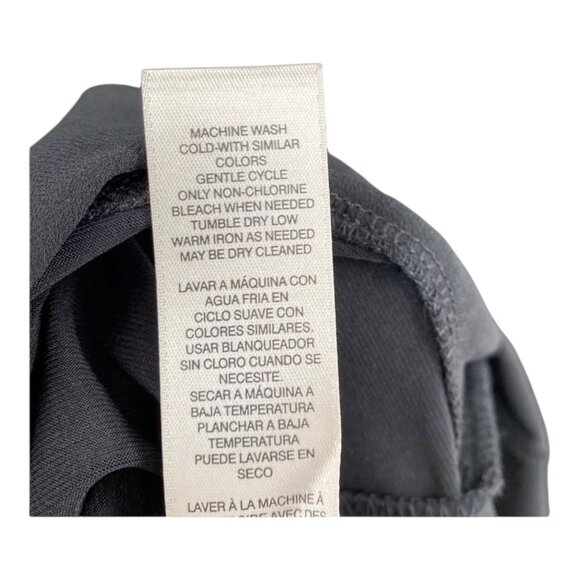 Chicos Black Layered Woven Hem 3/4 Sleeve Top Business Casual Sz 1 8/10 Medium - Picture 7 of 7